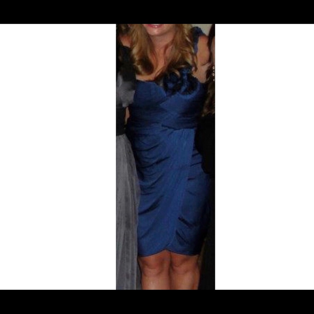 BCBG One Strap Navy Dress